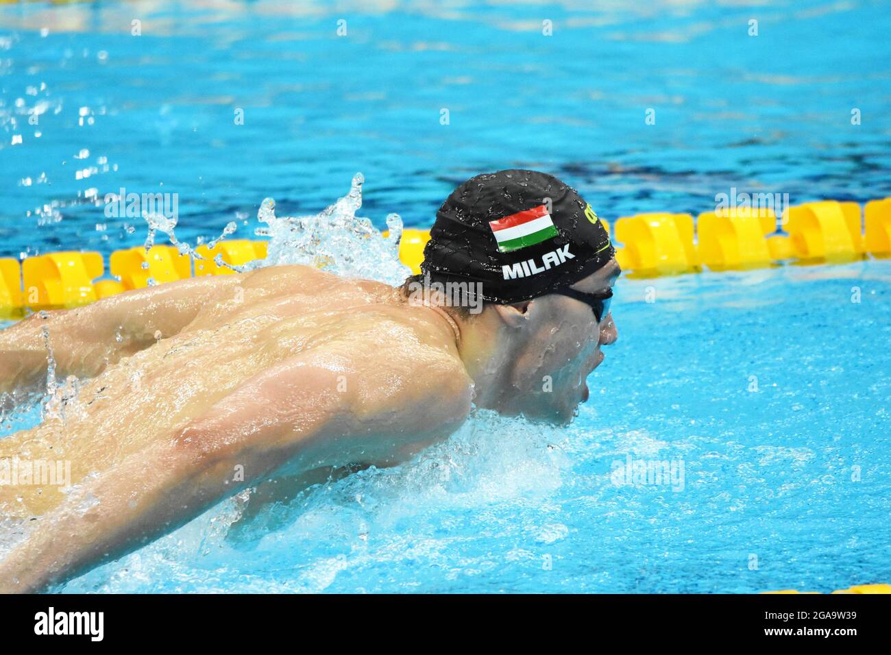 Tokyo, Giappone. 28 juillet 2021. Kristof Milak (HUN) championne olympique du papillon masculin de 200 m, lors des Jeux Olympiques Tokyo 2020, natation, le 28 juillet 2021 au centre aquatique de Tokyo, à Tokyo, Japon - photo Yoann Cambefort/Marti Media/DPPI crédit: Agence photo indépendante/Alay Live News crédit: Agence photo indépendante/Alay Live News Banque D'Images