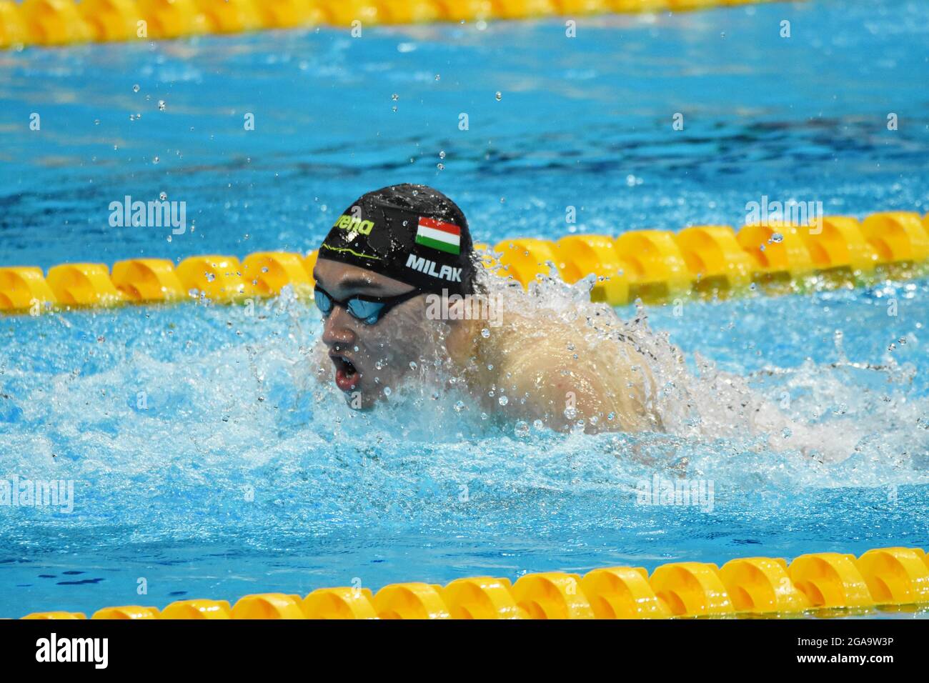 Tokyo, Giappone. 28 juillet 2021. Kristof Milak (HUN) championne olympique du papillon masculin de 200 m, lors des Jeux Olympiques Tokyo 2020, natation, le 28 juillet 2021 au centre aquatique de Tokyo, à Tokyo, Japon - photo Yoann Cambefort/Marti Media/DPPI crédit: Agence photo indépendante/Alay Live News crédit: Agence photo indépendante/Alay Live News Banque D'Images