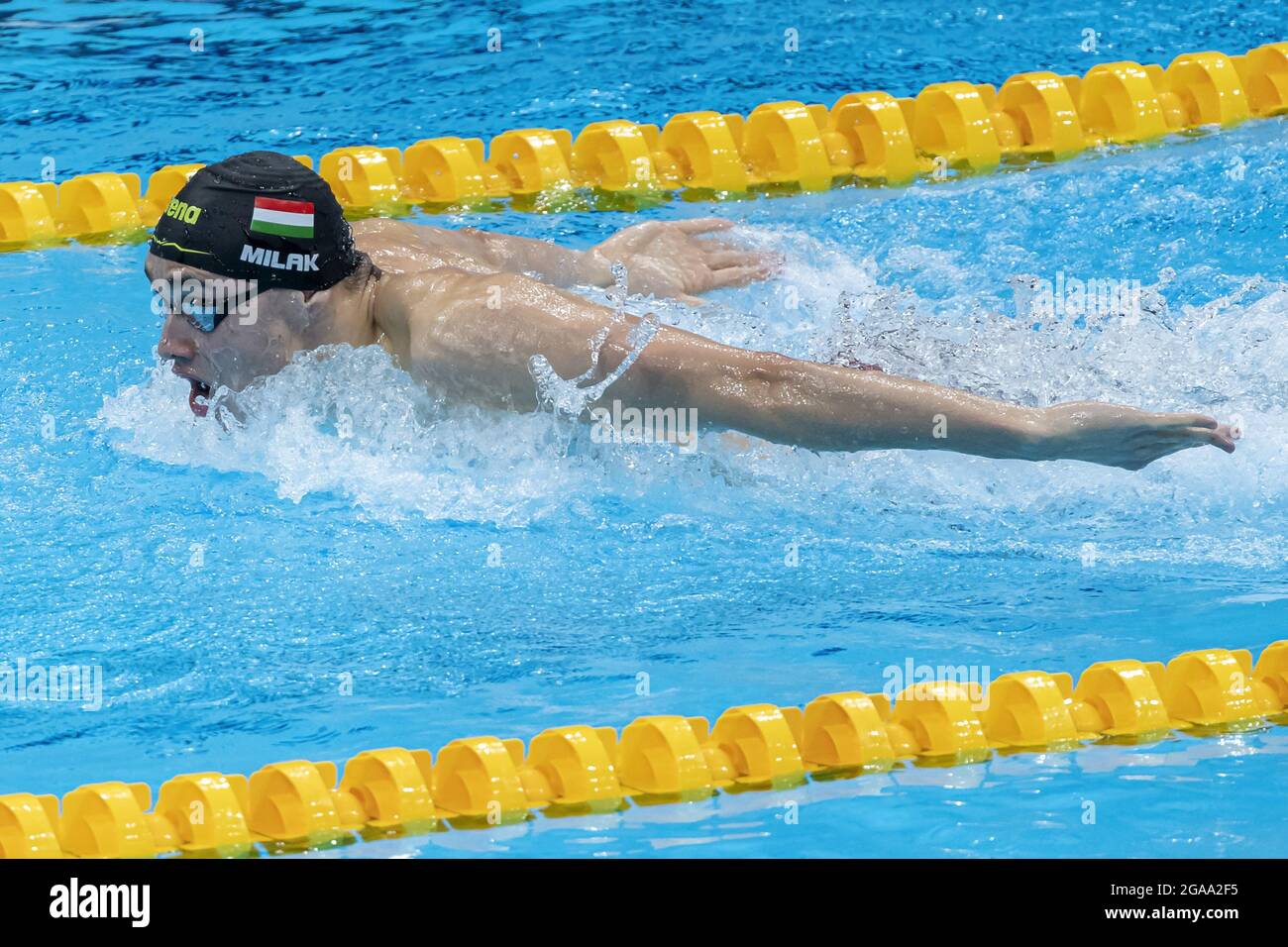 Tokyo, Giappone. 28 juillet 2021. Kristof Milak de Hongrie a remporté la médaille d'or lors des Jeux Olympiques Tokyo 2020, Swimming Men's 200m Butterfly le 28 juillet 2021 au Centre aquatique de Tokyo, Japon - photo Giorgio Scala/Orange Pictures/DPPI crédit: Agence photo indépendante/Alamy Live News crédit: Agence photo indépendante/Alamy Live News Banque D'Images