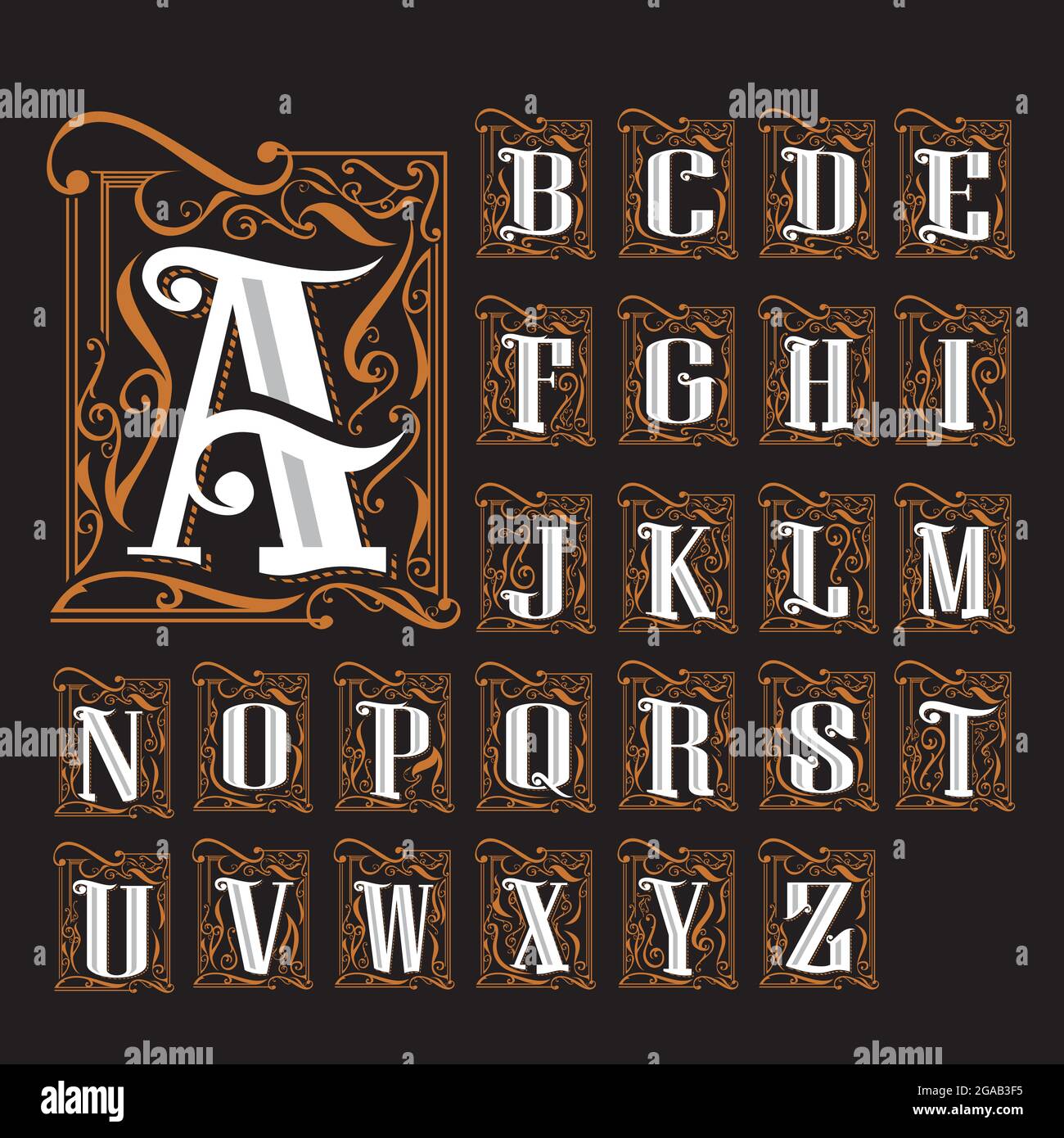 Logo typographique de a à Z Art Nouveau Illustration de Vecteur