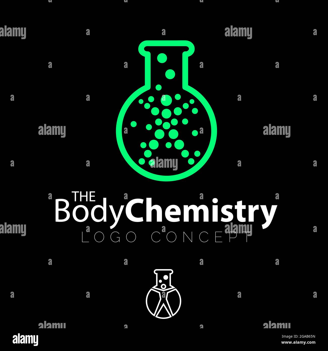 Symbole de chimie du corps vecteur de concept pour la médecine, la recherche ou tout autre thème connexe Illustration de Vecteur