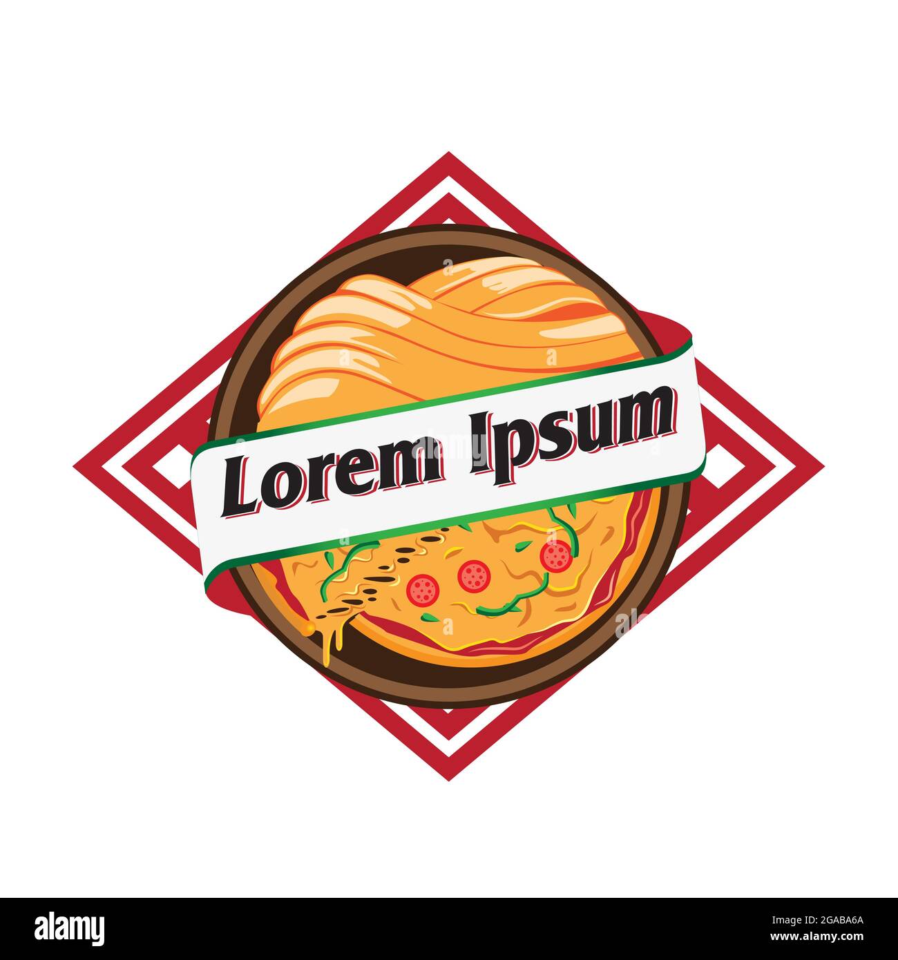 Illustration vectorielle du symbole des pâtes et pizzas pour l'industrie alimentaire italienne Illustration de Vecteur