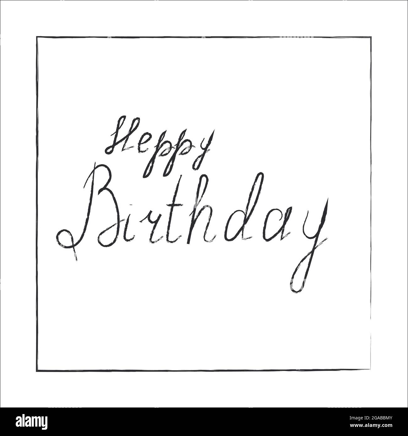 Lettrage Joyeux Anniversaire Noir Couleur Blanc Fond Vecteur Illustration Dessin A La Main Desing Image Vectorielle Stock Alamy