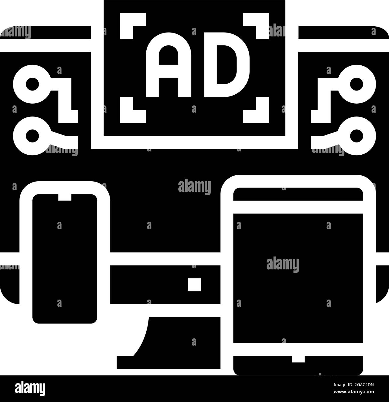illustration du vecteur d'icône de glyphe de retrangeting sur un canal croisé Illustration de Vecteur