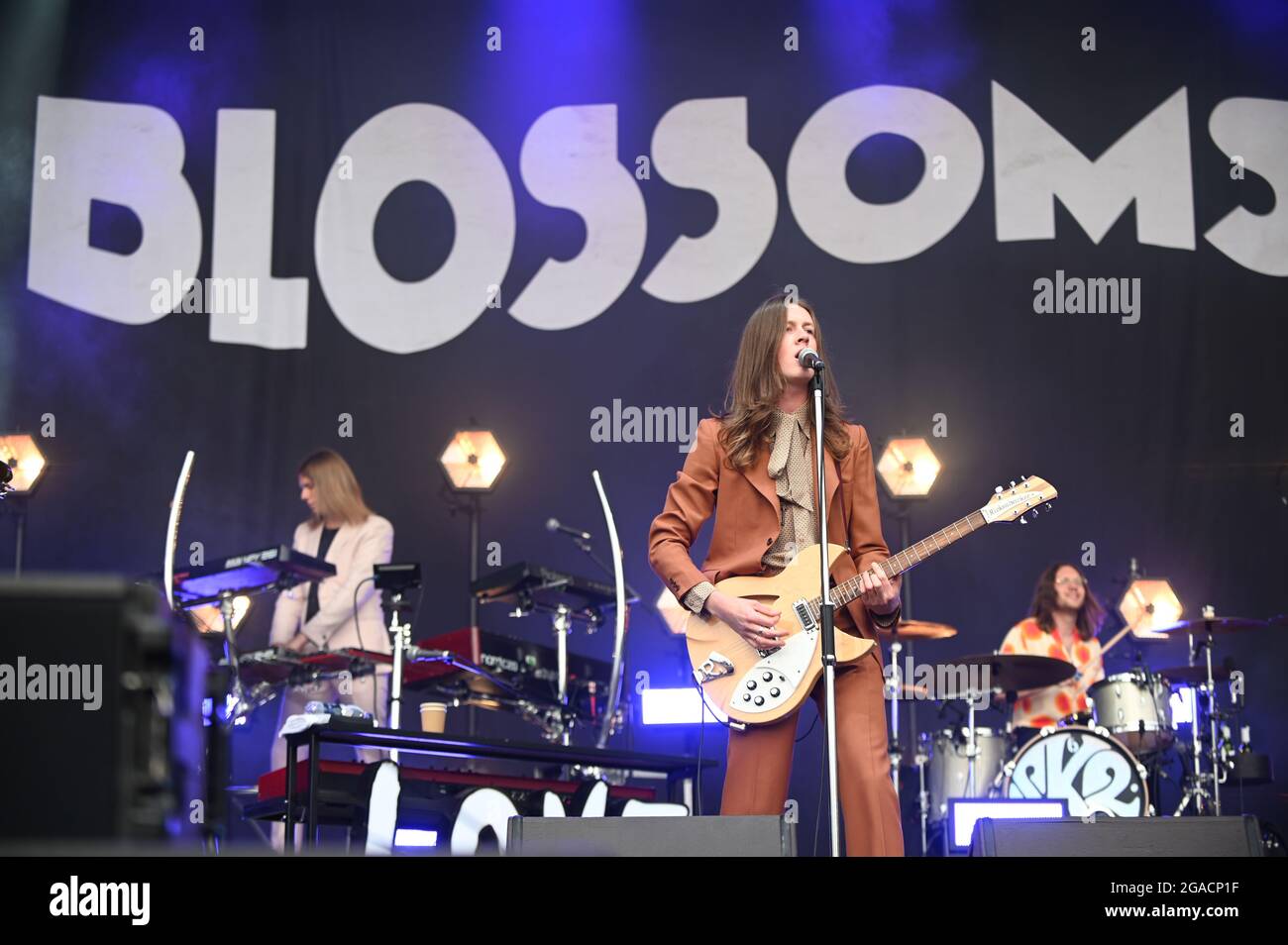 Blossoms se présentant aux tramways de Sheffield Banque D'Images