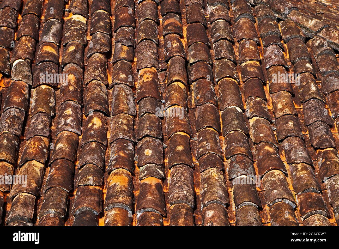 Vieux tuiles de toit à Cerro, Minas Gerais, Brésil Banque D'Images