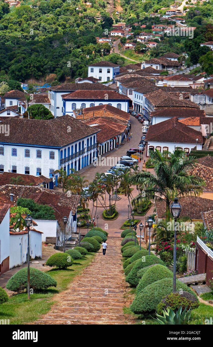 Vue partielle sur Cerro, ville historique de Minas Gerais, Brésil Banque D'Images