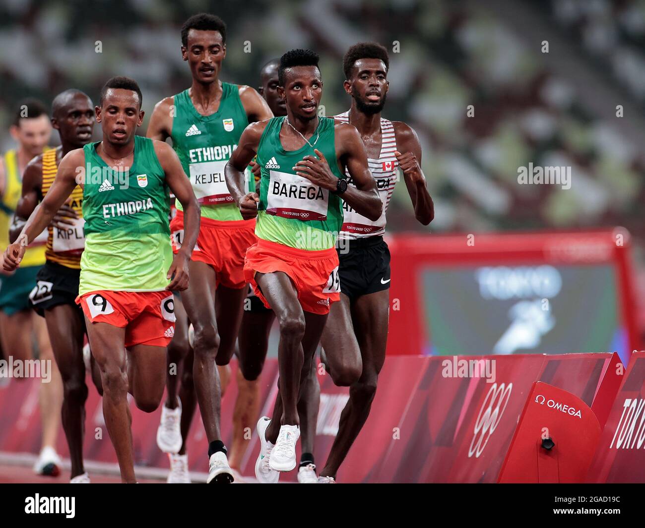 Tokyo, Japon. 30 juillet 2021. Selemon Barega, d'Éthiopie, participe à la finale masculine de 10000m aux Jeux Olympiques de Tokyo en 2020, à Tokyo, au Japon, le 30 juillet 2021. Credit: Li Gang/Xinhua/Alay Live News Banque D'Images