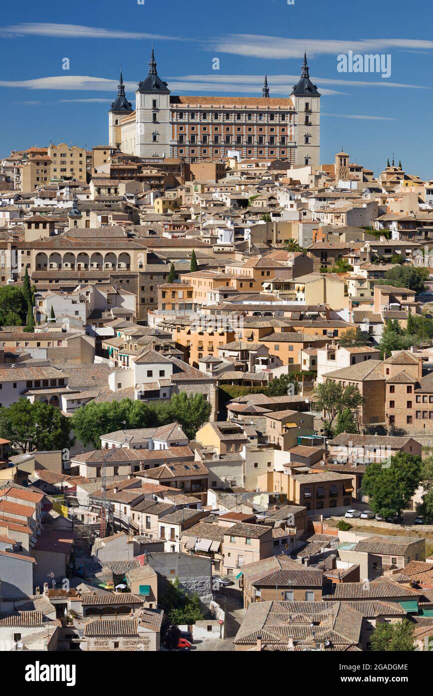 Vieille ville de Tolède de Mirador del Valle, Espagne. Banque D'Images