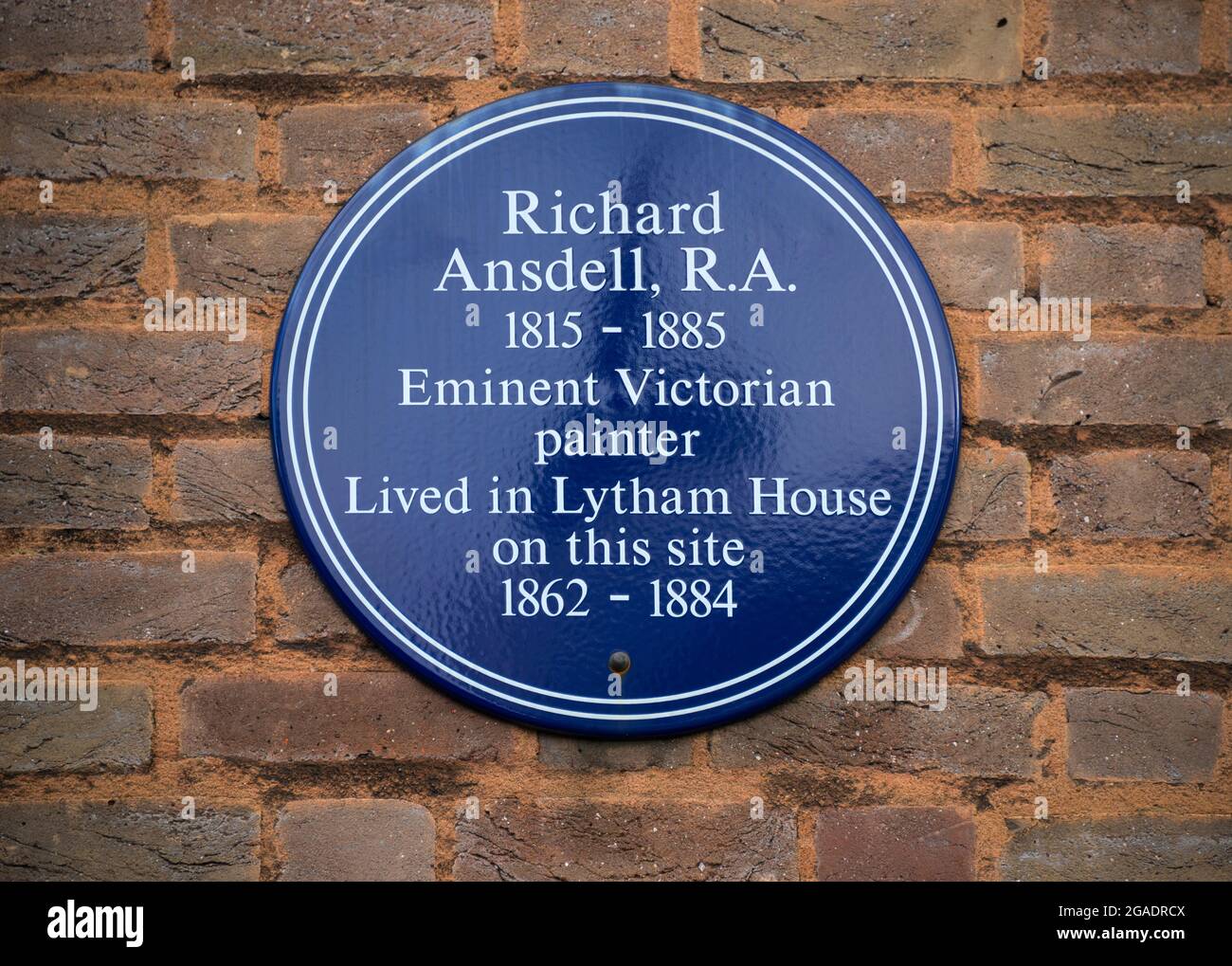 Richard Ansdell R.A., peintre victorien, plaque bleue, Londres Banque D'Images