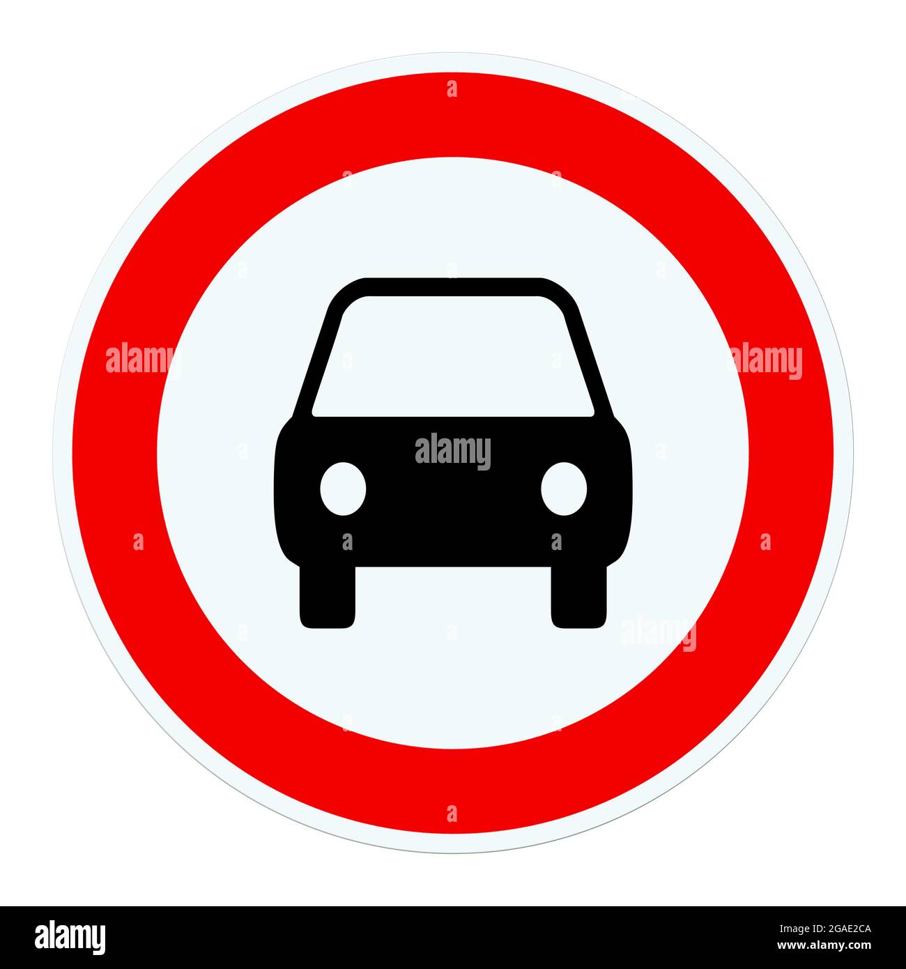 Panneau de signalisation pour l'absence de passage des véhicules à moteur, illustration Banque D'Images