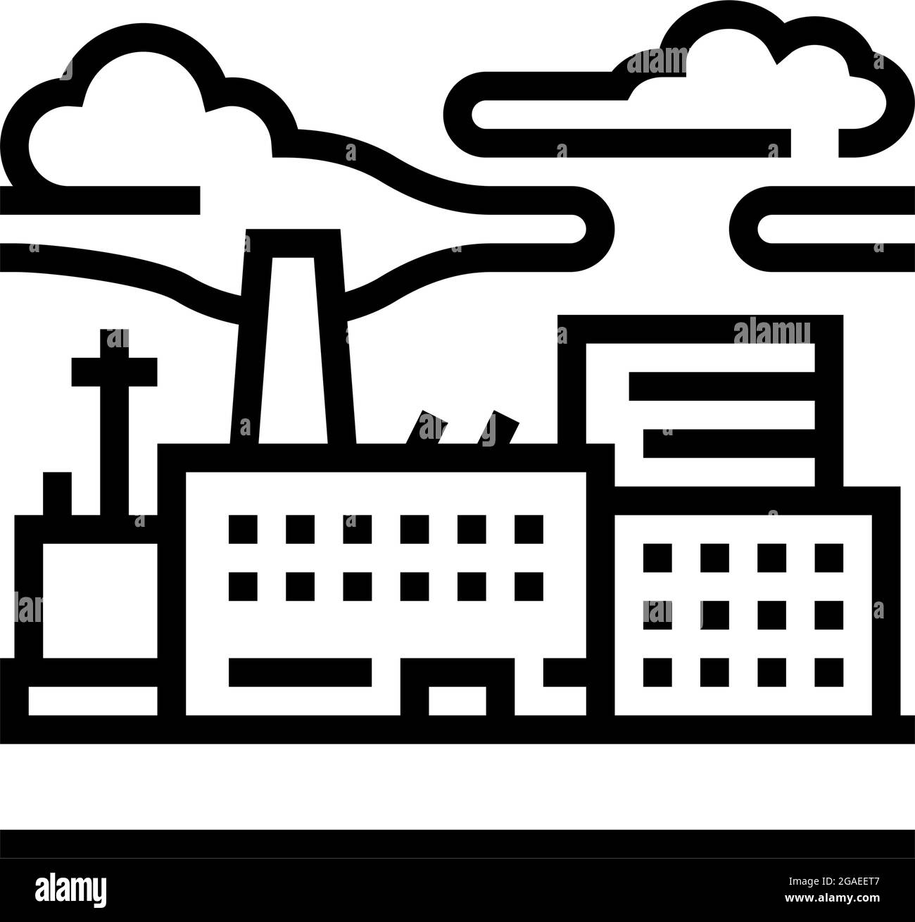 illustration vectorielle de l'icône de la ligne métropole industrielle Illustration de Vecteur