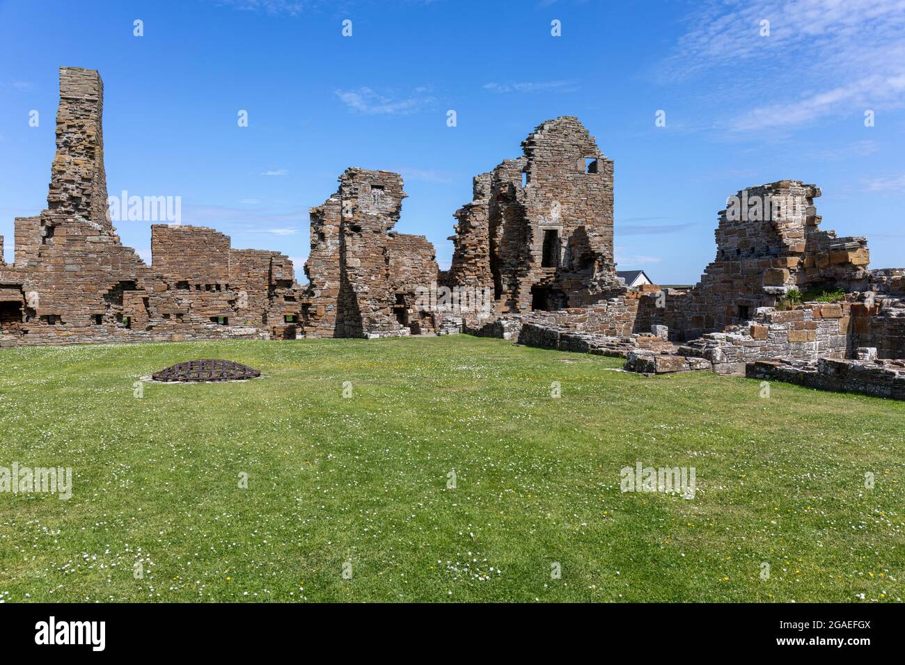 Palais de Birsay Earl's. Les ruines de la résidence de Robert Stewart, demi-frère de Mary Queen of Scots, qui devint comte d'Orkney à la fin des années 1500. Banque D'Images