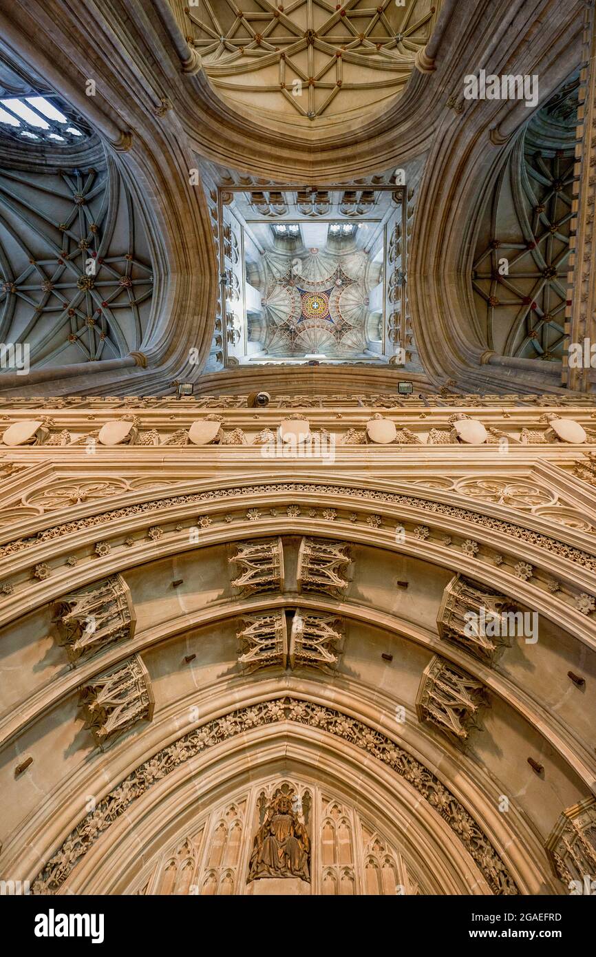 Harry Bell ventilateur Colonne à distance, de la Cathédrale de Canterbury, Kent Banque D'Images