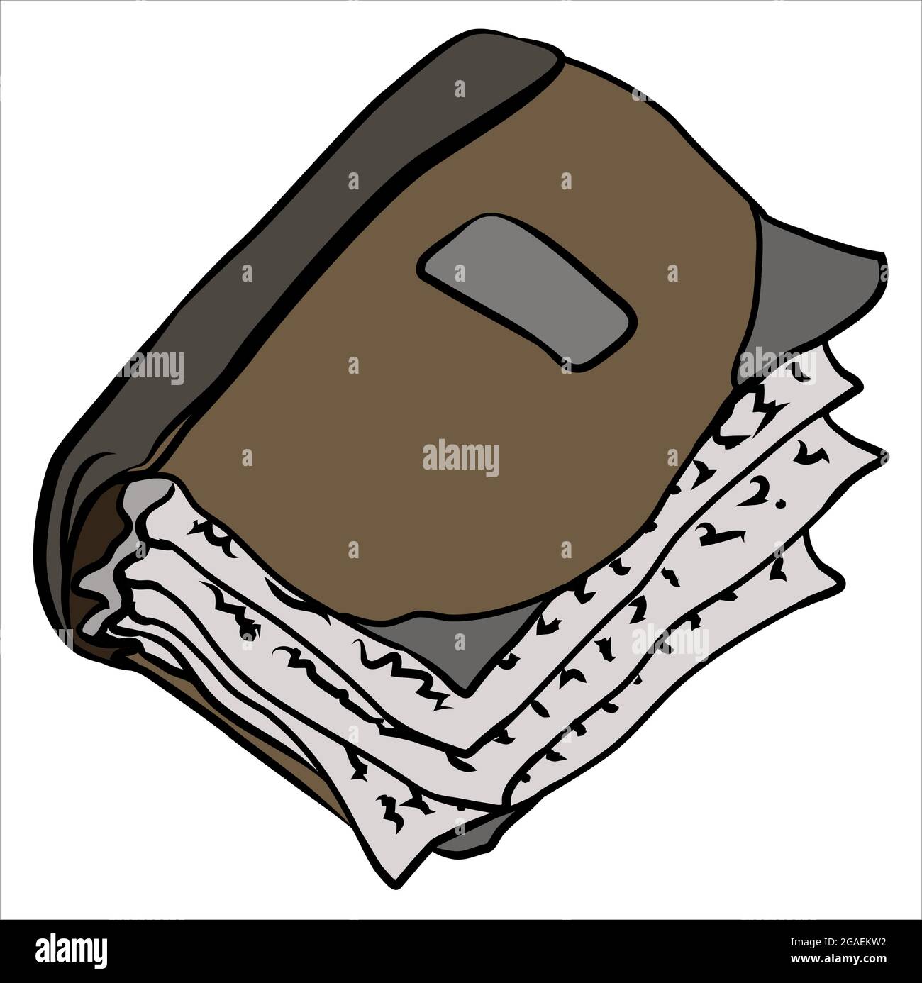 Dessin de couleur de dessin de dessin de dessin animé d'ancien livre, illustration vectorielle, horizontale, sur blanc, isolée Illustration de Vecteur