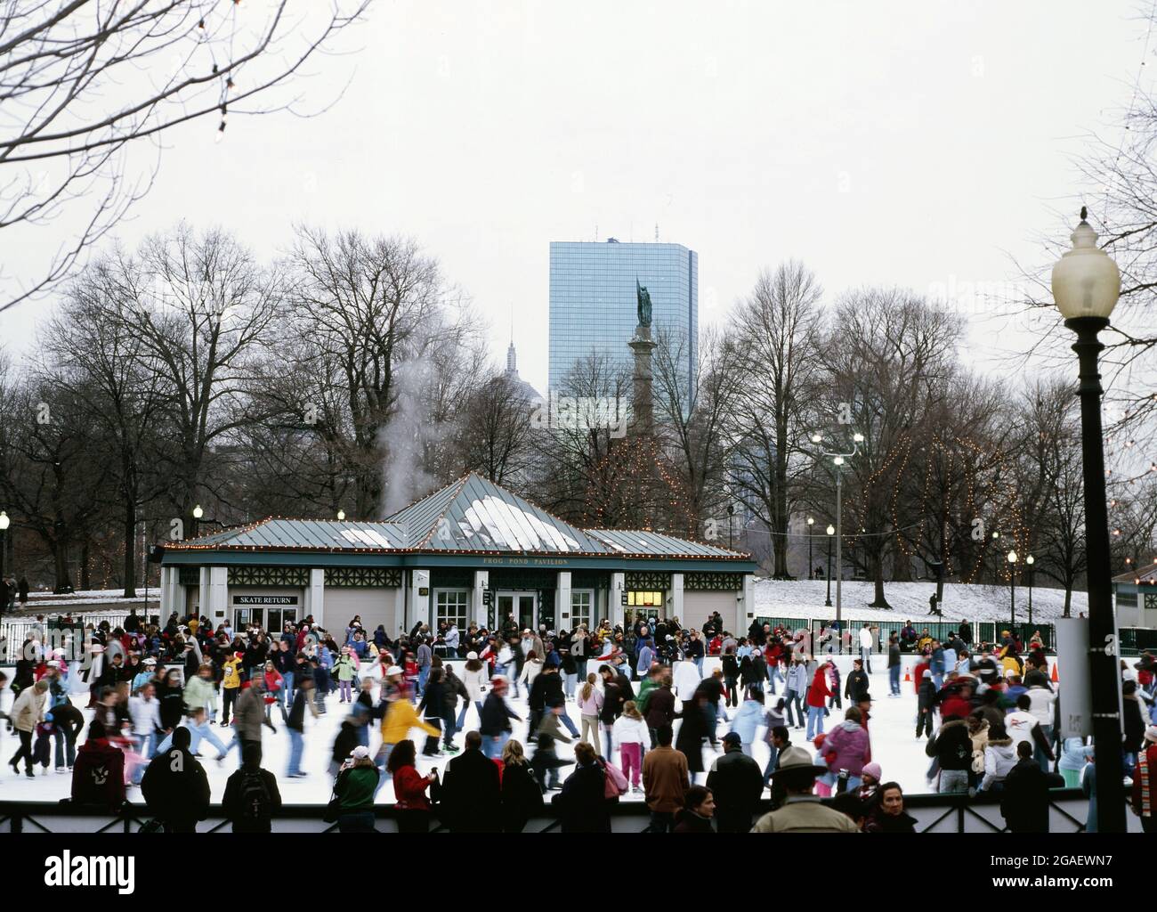 Boston patins à glace d'hiver à Noël Banque D'Images