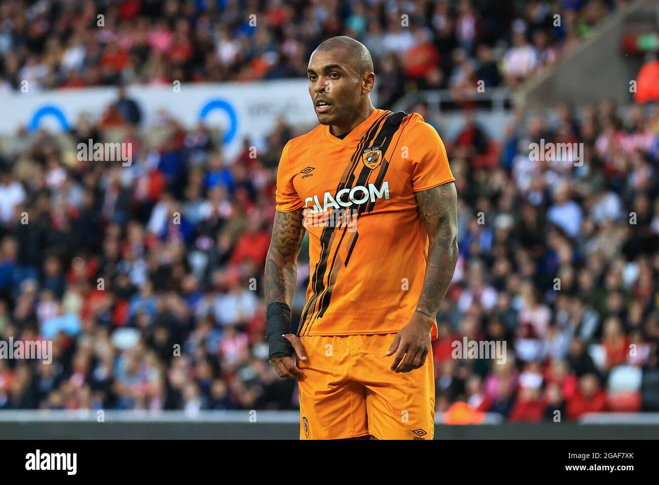 Josh Magennis #27 de Hull City célèbre son objectif de faire 1-1 Banque D'Images