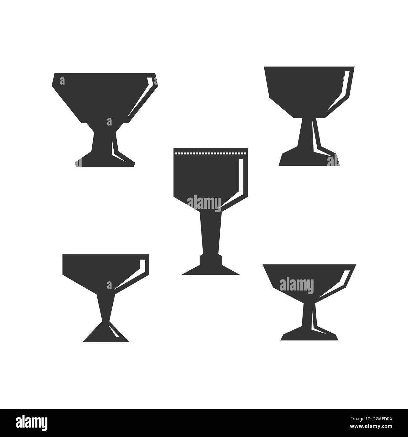 Illustration chrétienne. Logo de l'église. Ensemble vectoriel de bols de communion. Illustration de Vecteur
