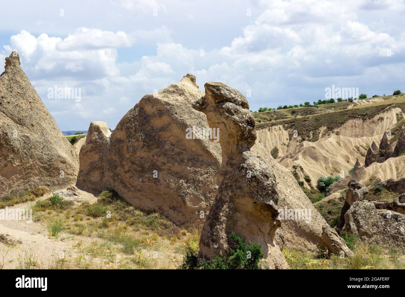 Formation spectaculaire de rochers (comme une femme) de Devrent Valley - imagination Valley, Cappadoce, Turquie. Banque D'Images