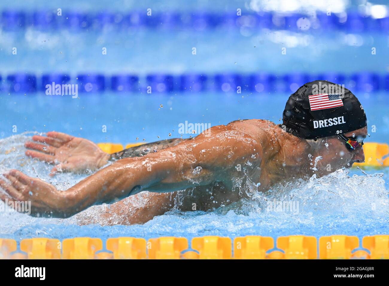 Tokyo, Japon. 31 juillet 2021. Caeleb Dressel des États-Unis participe à la finale masculine de 100m aux Jeux Olympiques de Tokyo en 2020 à Tokyo, au Japon, le 31 juillet 2021. Credit: Du Yu/Xinhua/Alay Live News Banque D'Images