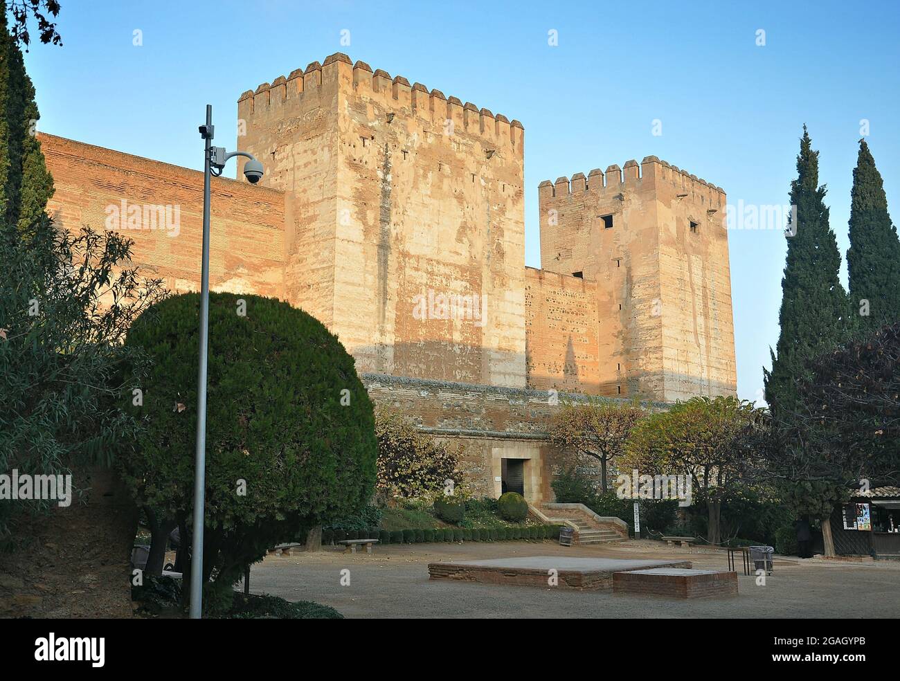 Alcazaba de l'Alhambra à Grenade-Espagne Banque D'Images