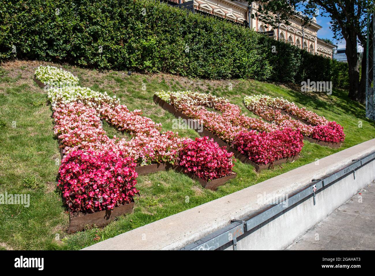 Parterres de fleurs en forme D'ÅBO à Turku, Finlande Banque D'Images