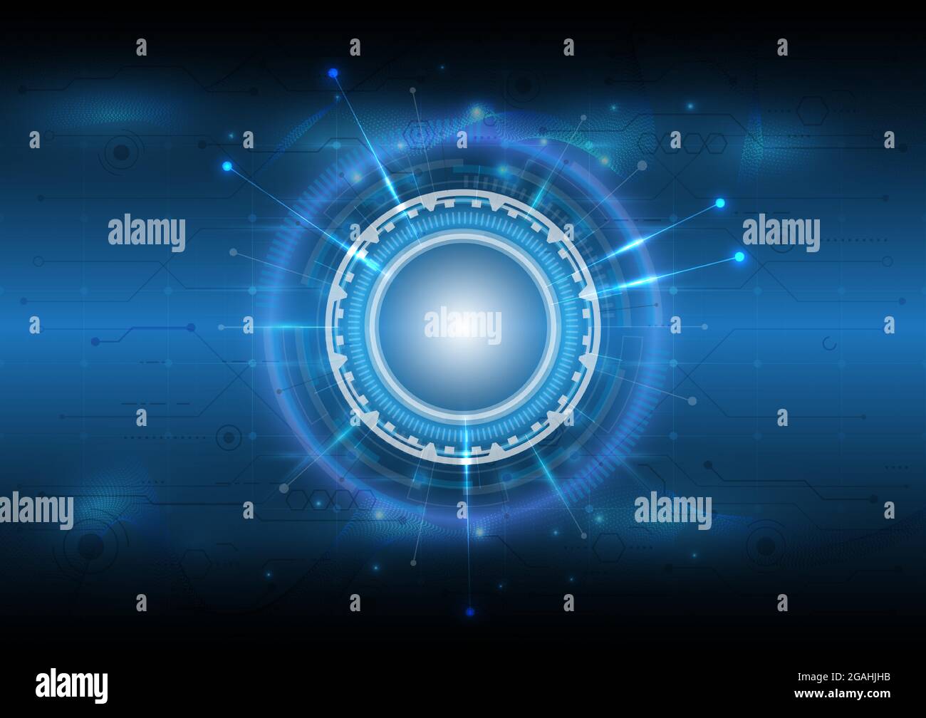 Utilisateur de HUD futuriste brillant Sci-Fi. Cadre d'infographie numérique. Résumé hologramme de l'arrière-plan de la haute technologie. Technologie de réalité virtuelle innovation électrique. D Illustration de Vecteur