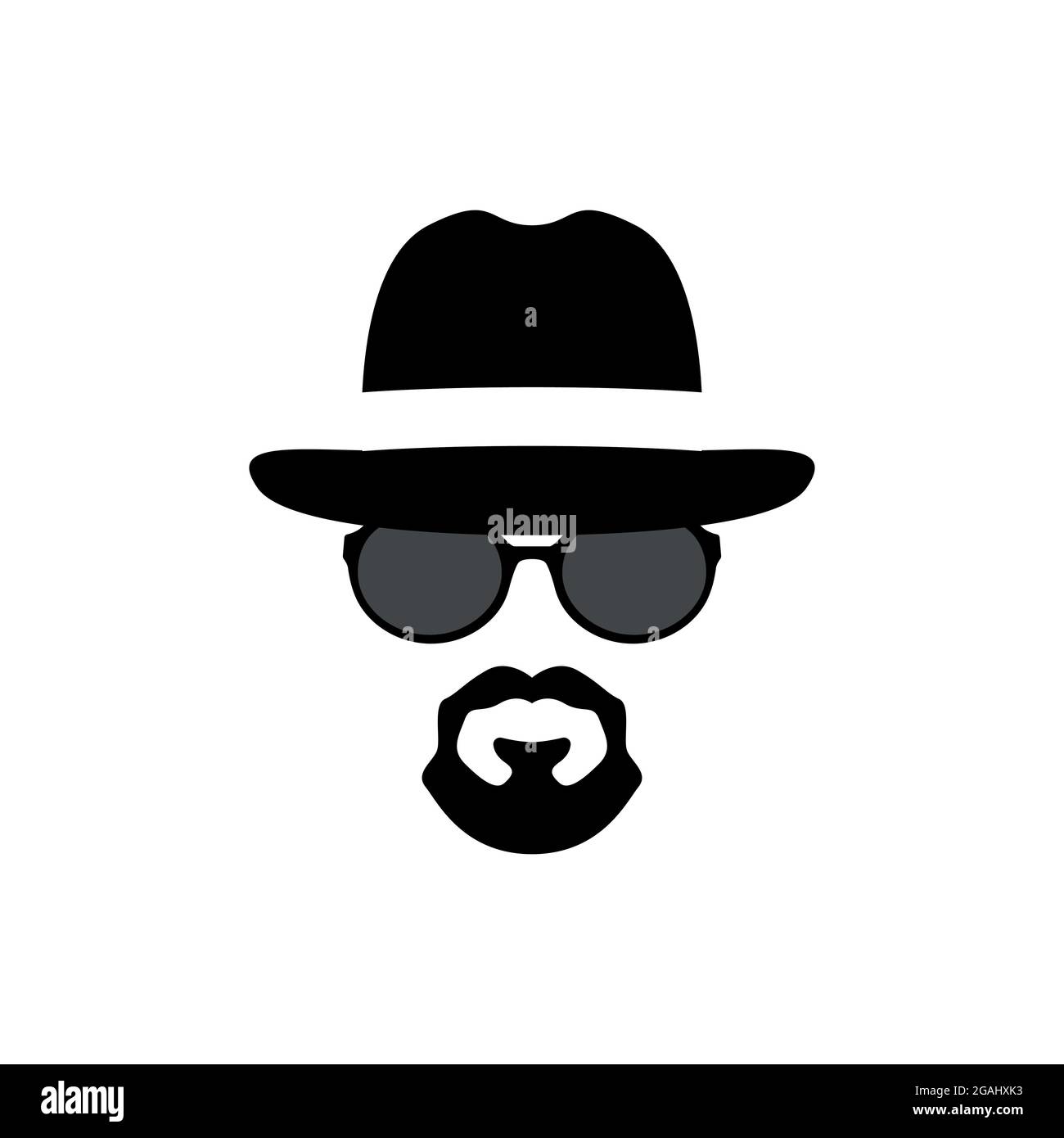 Portrait de silhouette d'un Spy-man . Icône hommes. Illustration vectorielle isolée sur fond blanc. Illustration de Vecteur