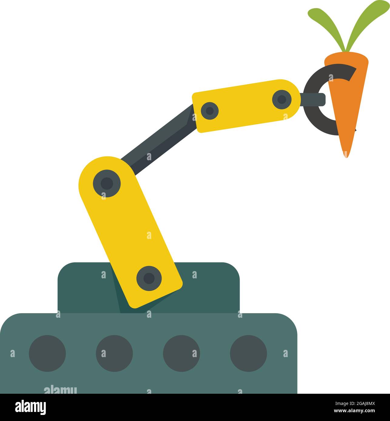 Icône du bras robotique de ferme. Illustration plate de l'icône du vecteur du bras robotique de ferme isolée sur fond blanc Illustration de Vecteur