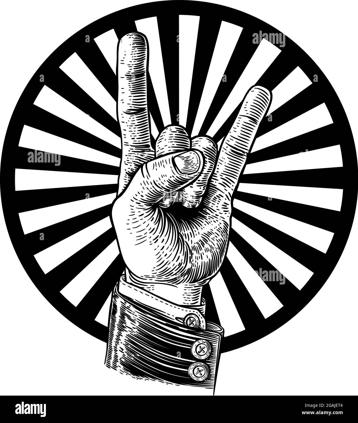 Geste De Signe De Main Heavy Metal Rock Music Illustration de Vecteur