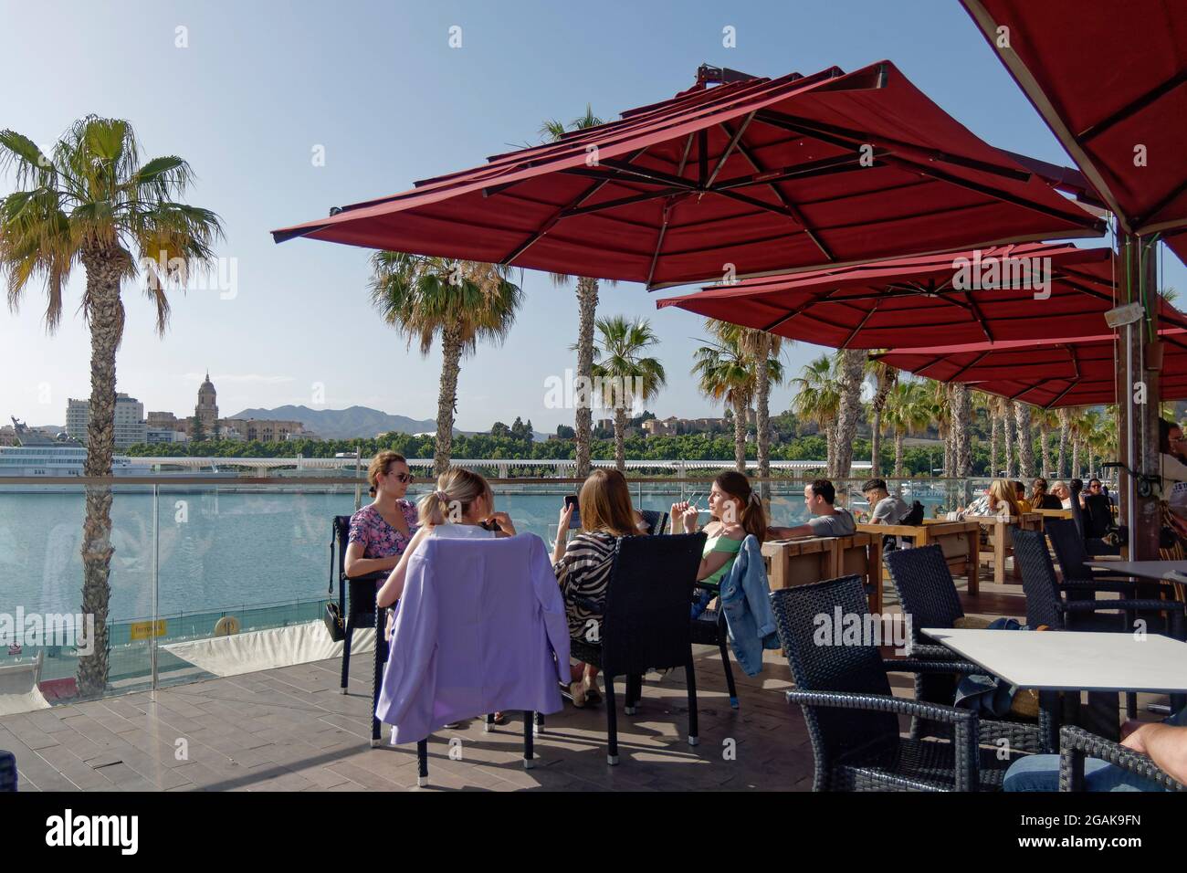 Bar-salon Atlantis, Paseo de la Forala, Malaga, Costa del sol, Provinz Malaga, Andalousie, Espagnol, Europa, Banque D'Images