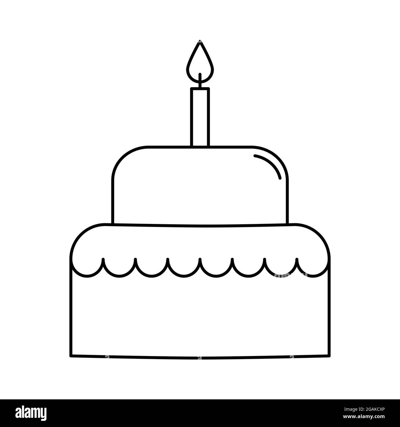Gateau D Anniversaire Avec Des Bougies Vecteur Icone Isole En Fond Blanc Image Vectorielle Stock Alamy