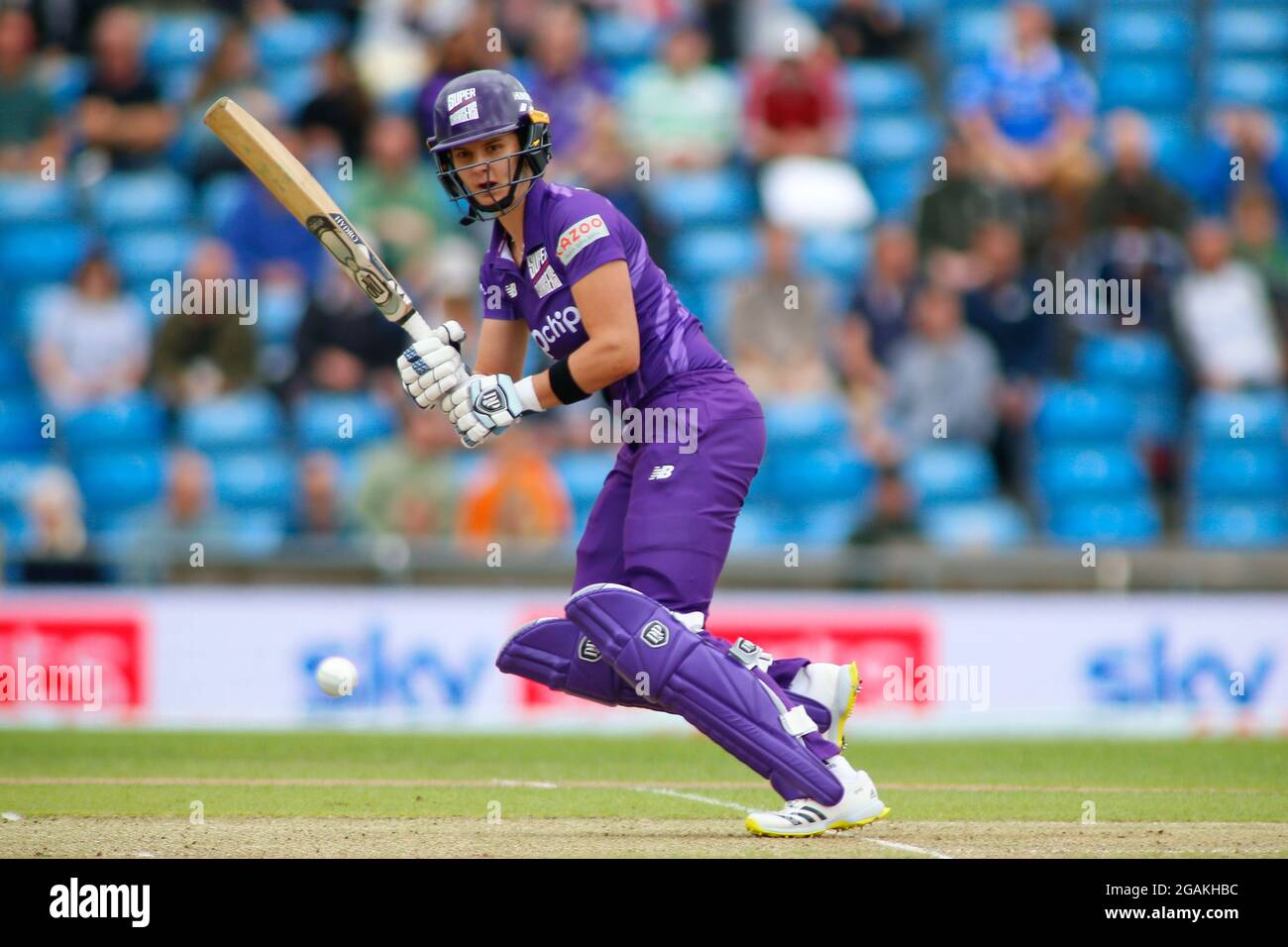 Stade Emerald Headingley, Leeds, West Yorkshire, 31 juillet 2021. The Hundred - Northern Superchargeurs Women vs Oval Invincible Women Laura Wolvaardt de Northern Superchargeurs Women batting. Crédit : Touchlinepics/Alamy Live News Banque D'Images