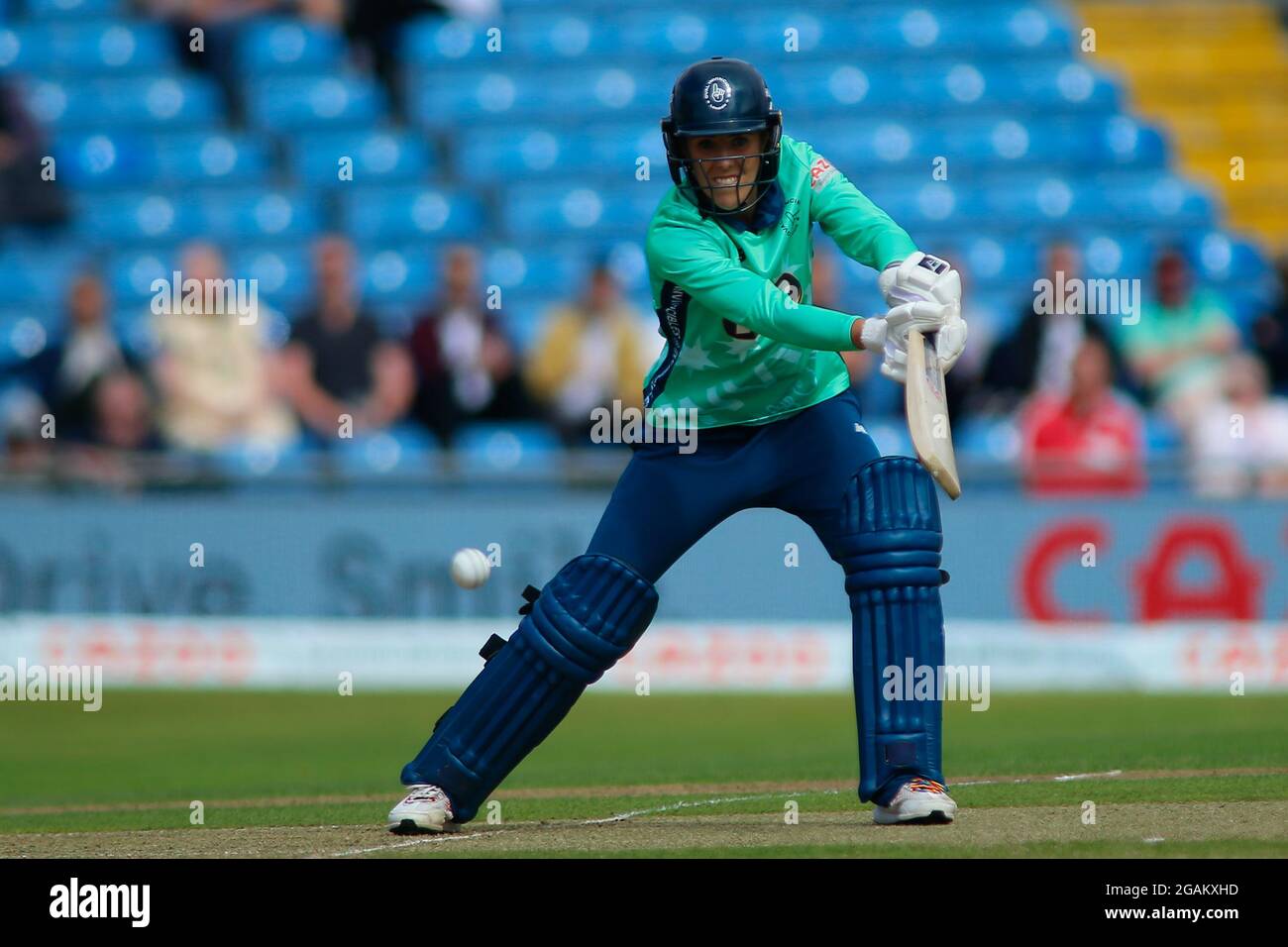 Stade Emerald Headingley, Leeds, West Yorkshire, 31 juillet 2021. The Hundred - Northern superchargeurs Women vs Oval Invincible Women Georgia Adams of Oval Invincible Women batting. Crédit : Touchlinepics/Alamy Live News Banque D'Images