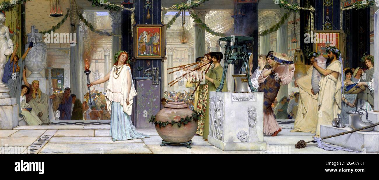 Lawrence Alma-Tadema. Peinture intitulée 'le Vintage Festival' par l'artiste britannique-néerlandais, Sir Lawrence Alma-Tadema (/b. Lourens Alma Tadema, 1836-1912), huile sur panneau de bois, 1872 Banque D'Images