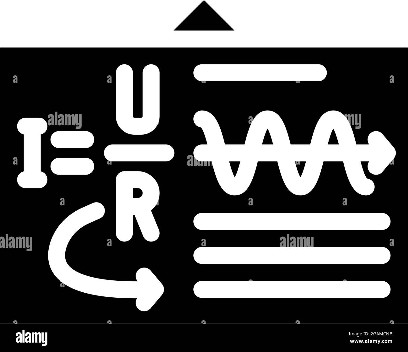 carte avec illustration du vecteur d'icône de glyphe de loi ohmique Illustration de Vecteur