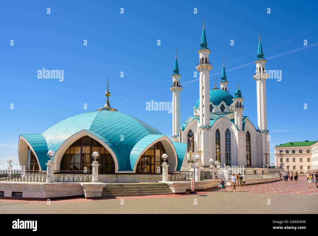 Mosquée Kul Sharif au Kremlin kazan, Tatarstan, Russie. C'est un monument célèbre de Kazan. Belle architecture islamique, touristique Banque D'Images