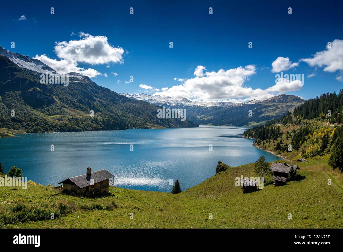 Lac de Roselend près de Beaufort, département de Savoie, Auvergne Rhône Alpes, France, Europe Banque D'Images