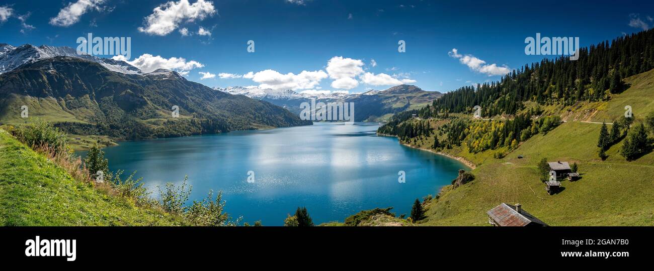 Lac de Roselend près de Beaufort, département de Savoie, Auvergne Rhône Alpes, France, Europe Banque D'Images