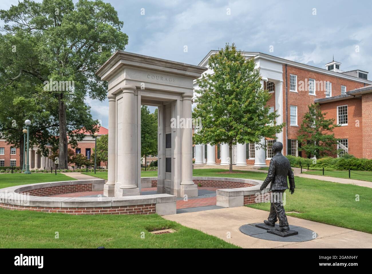 Les droits civils monument en l'honneur de James Meredith à l'Université du Mississippi, Ole Miss, à Oxford, Mississippi, USA. Banque D'Images