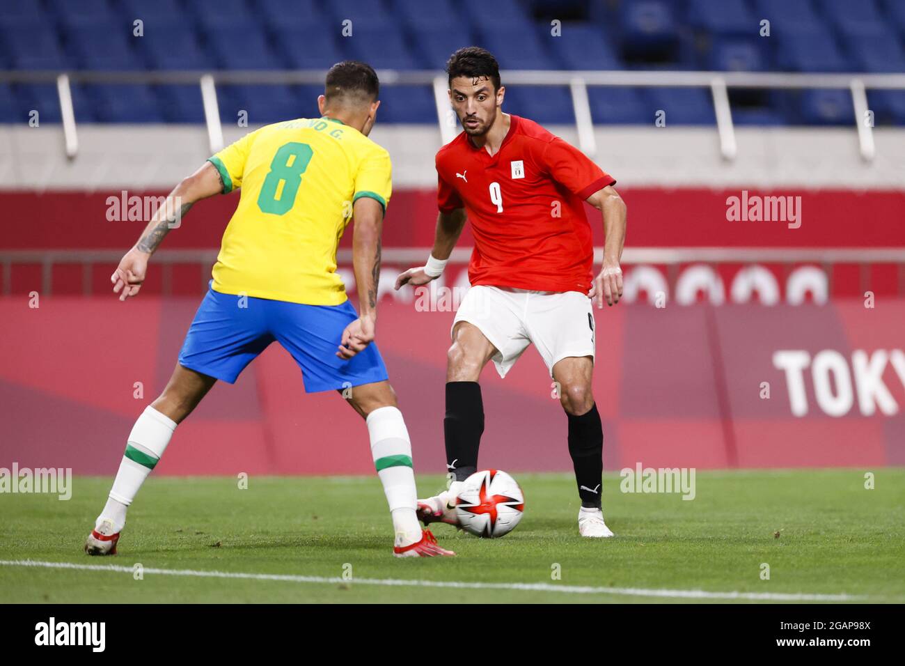 Tokyo, Giappone. 31 juillet 2021. Taher MOHAMED (EGY) lors des Jeux Olympiques Tokyo 2020, quart de finale des hommes de football entre le Brésil et l'Egypte le 31 juillet 2021 au stade Saitama à Saitama, Japon - photo Kishimoto/DPPI crédit: Agence photo indépendante/Alamy Live News Banque D'Images