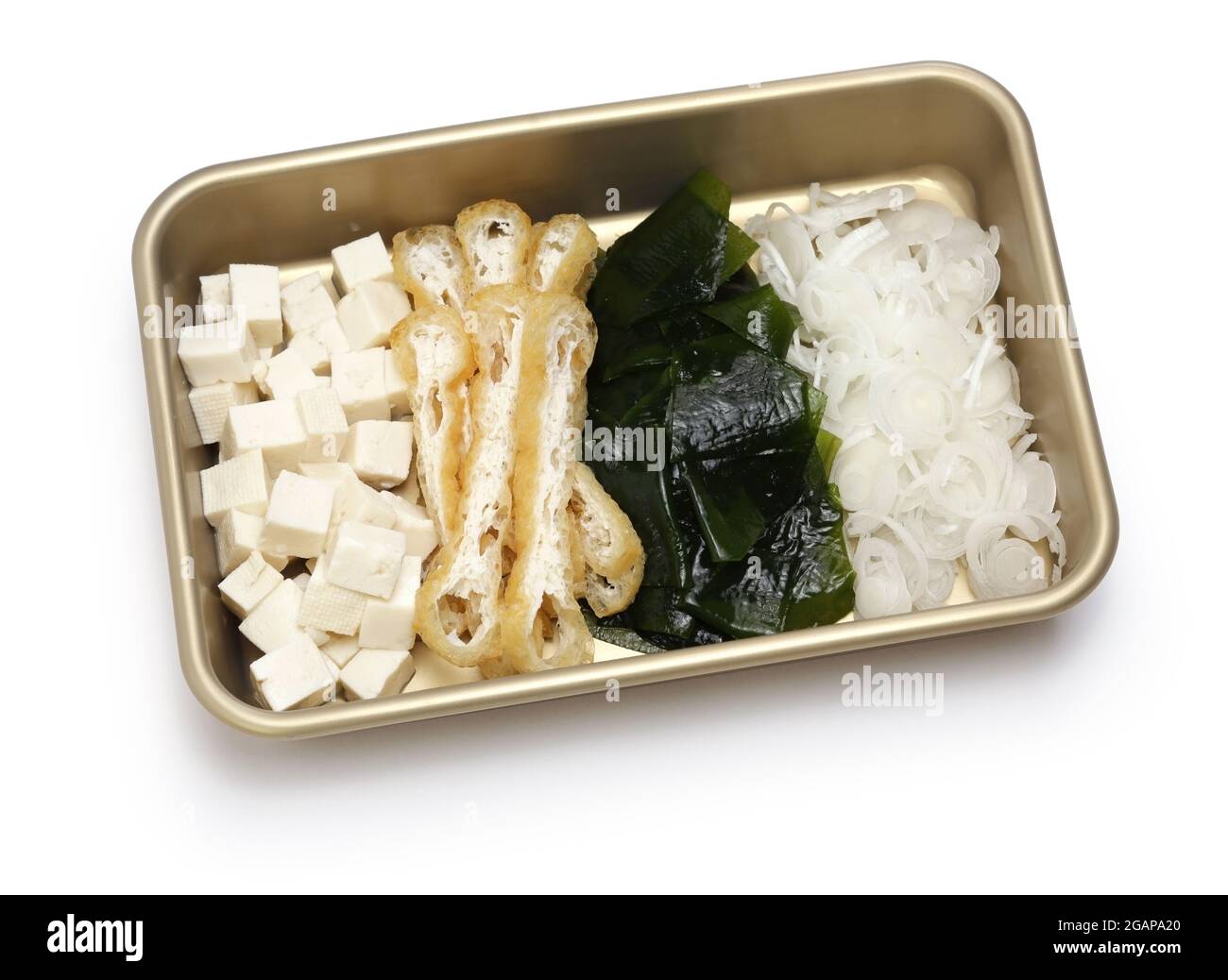 Comment faire de la soupe japonaise miso. Ingrédients préparés Banque D'Images