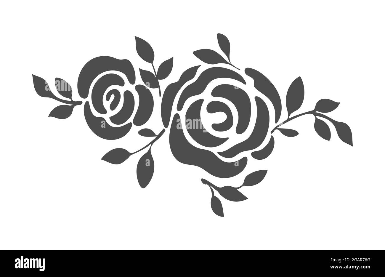 Fleur de rose pour le design créatif, la décoration et le scrapbooking. Style plat Illustration de Vecteur