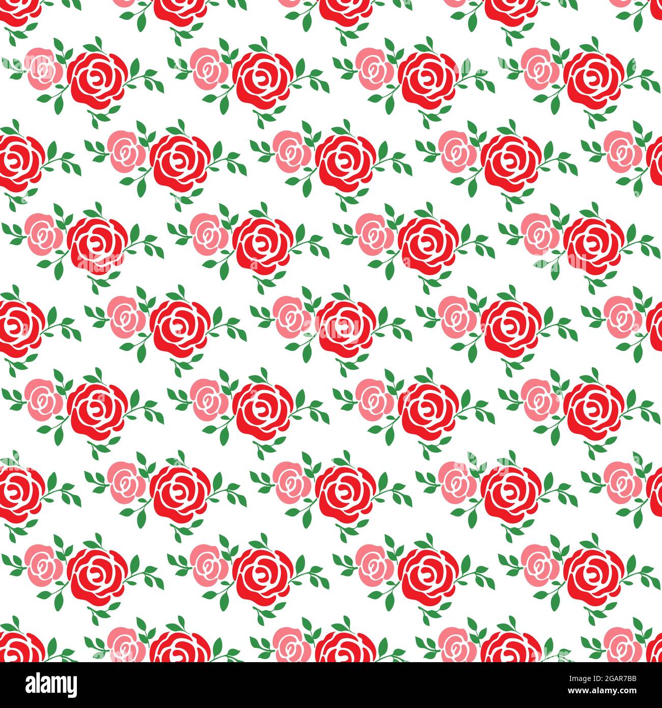 Motif sans couture avec roses rouges pour textures, textiles et arrière-plans simples, style plat Illustration de Vecteur