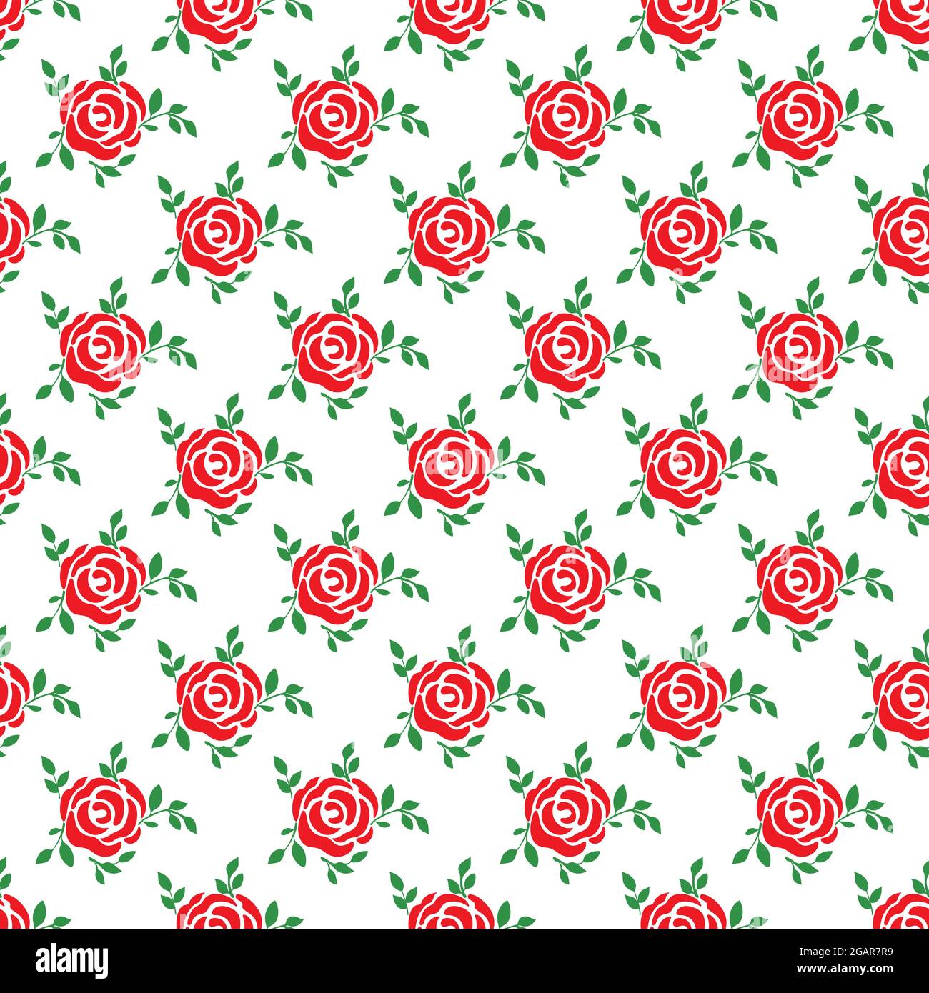 Motif sans couture avec roses rouges pour textures, textiles et arrière-plans simples, style plat Illustration de Vecteur