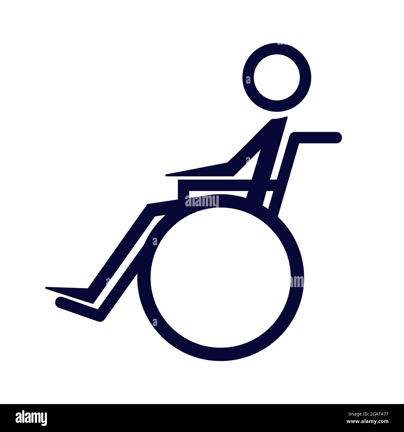 Icône de patient handicapé. Icône de vecteur de contour désactivé moderne Illustration de Vecteur