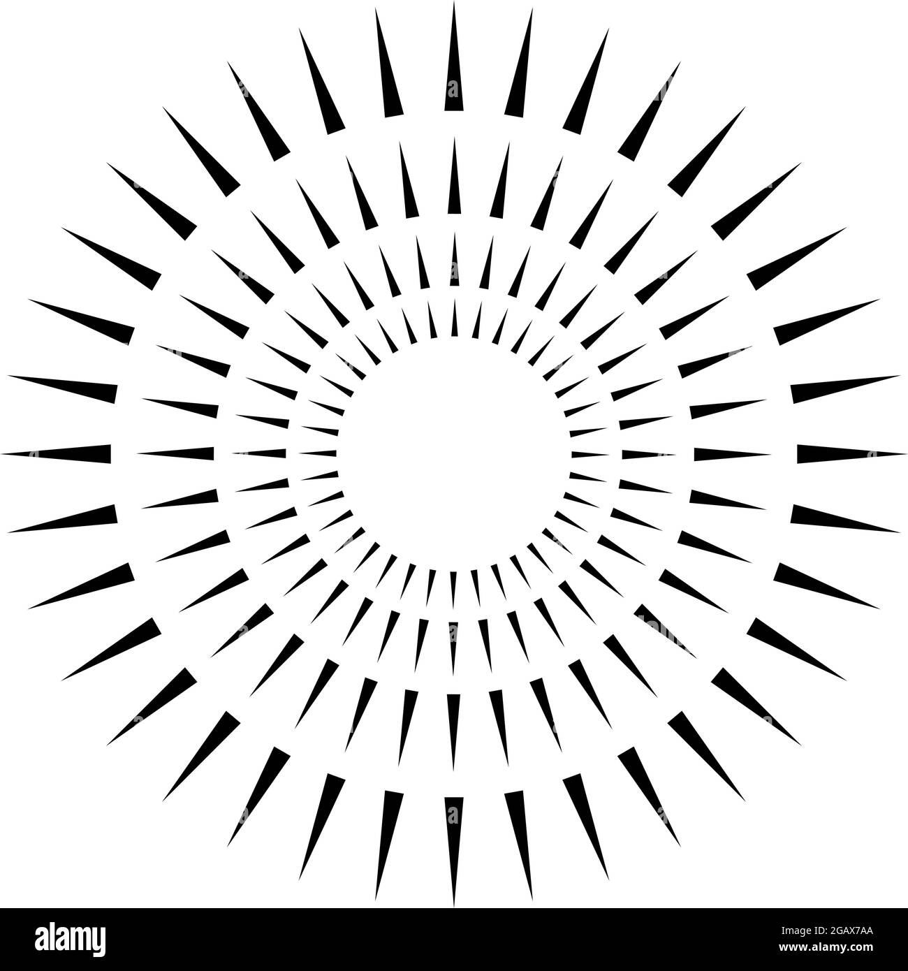Radial, concentrique, forme de triangles circulaires, élément de conception, icône – illustration vectorielle, graphiques clip-art Illustration de Vecteur