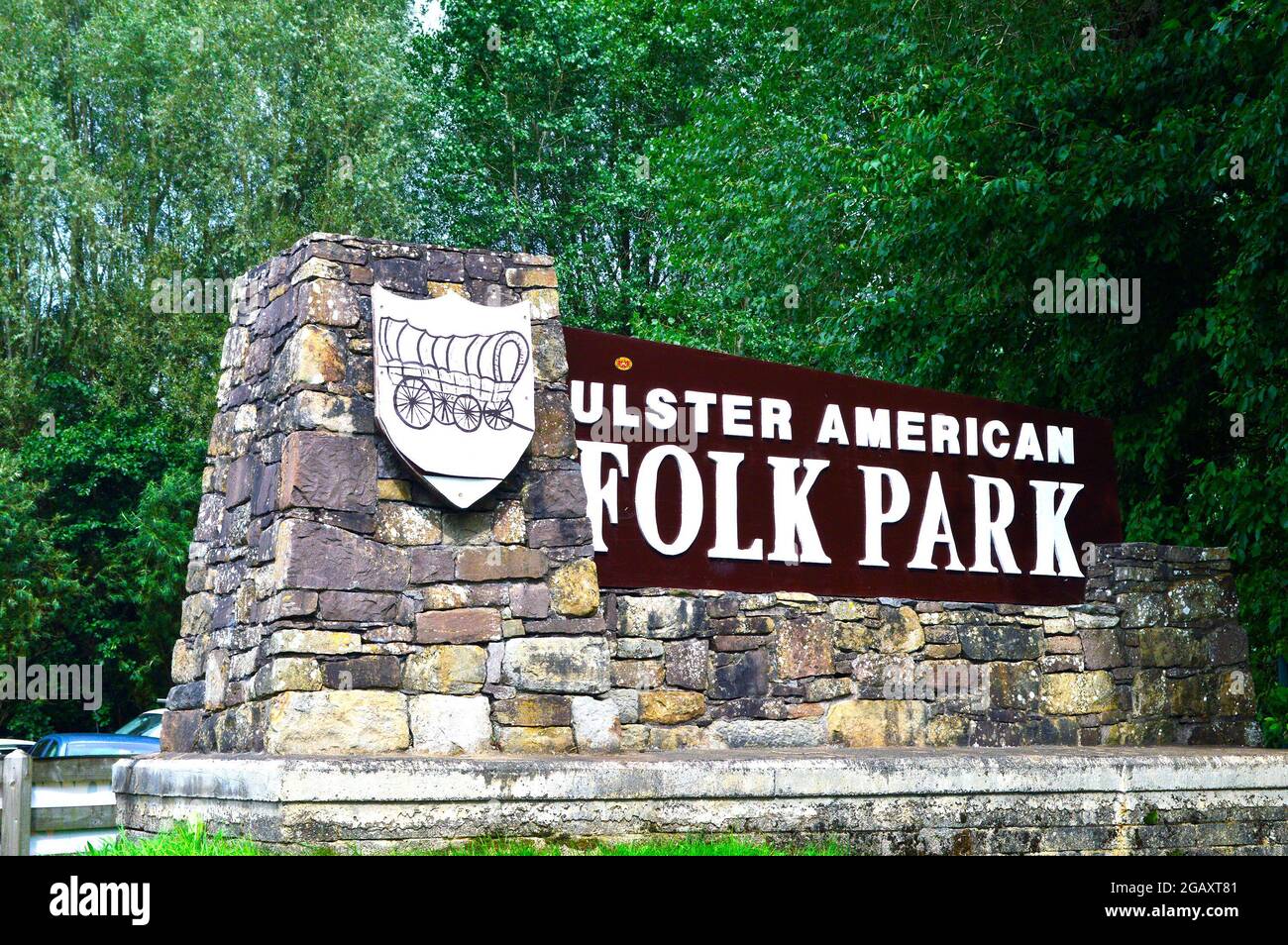 Omagh, Comté de Tyrone, Irlande du Nord, septembre 2017. Ulster American Folk Park en Irlande du Nord. Banque D'Images