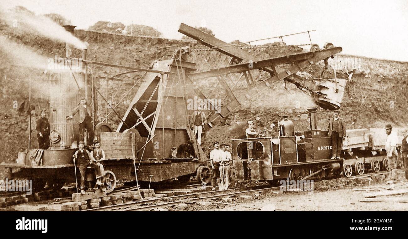 Construction du réservoir de Clough Bottom, Rossendale, dans les années 1890 Banque D'Images