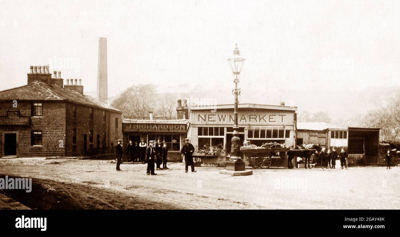 Waterfoot Centre et marché en 1891 Banque D'Images